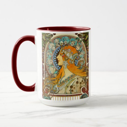 Alphonse Mucha Art Nouveau Zodiac Mug