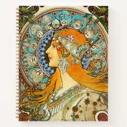 Alphonse Mucha Art Nouveau Zodiac Notebook