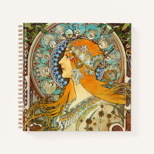 Alphonse Mucha Art Nouveau Zodiac Notebook