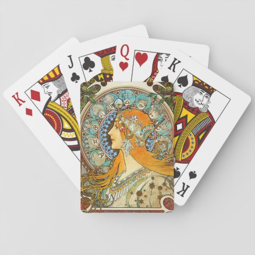 Alphonse Mucha Art Nouveau Zodiac Poker Cards