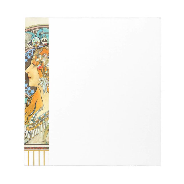 Alphonse Mucha Art Nouveau Zodiac Updated Notepad (Front)