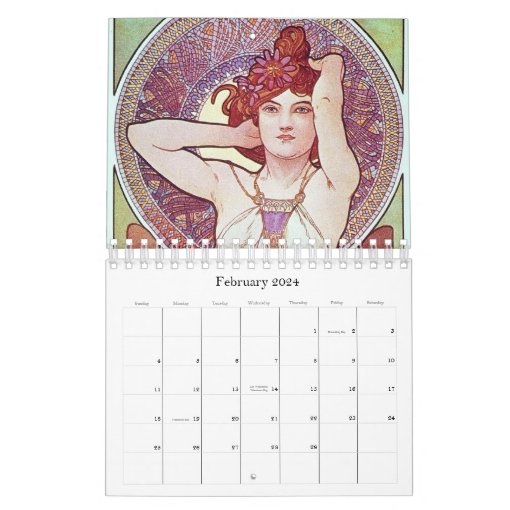 Alphonse Mucha Artwork Calendar Zazzle