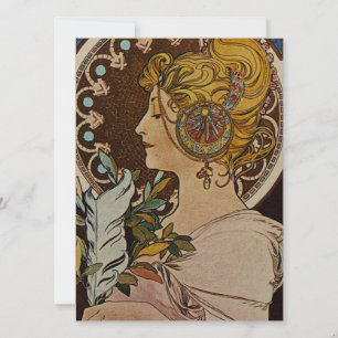 Alphonse Mucha Artwork Invitation