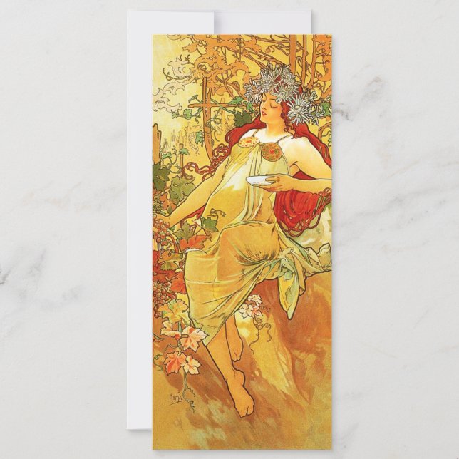 Alphonse Mucha Autumn Invitations (Front)
