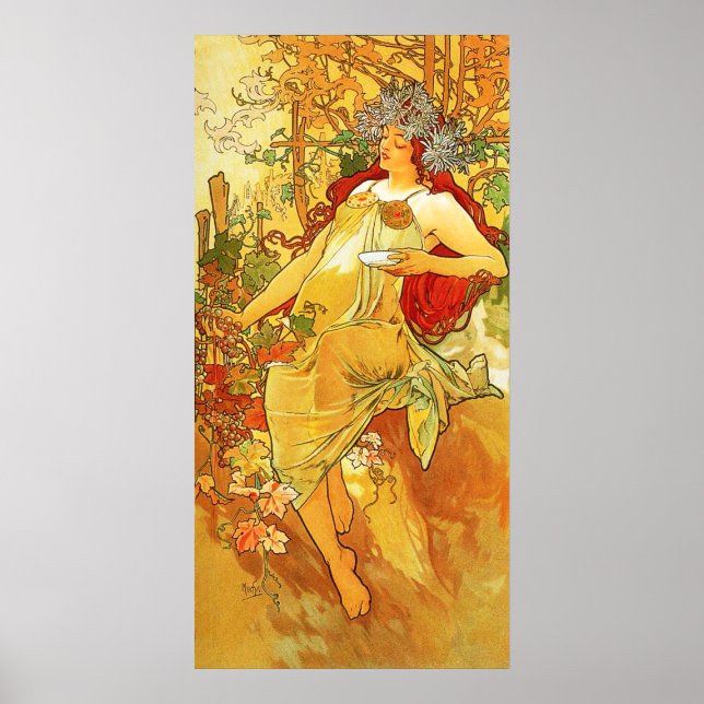 Alphonse Mucha Autumn Poster (Front)