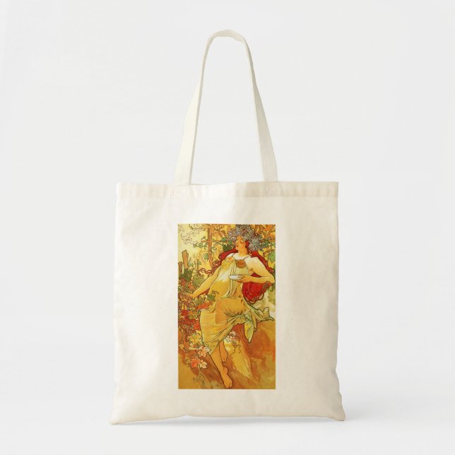 Alphonse Mucha Autumn Tote Bag (Front)