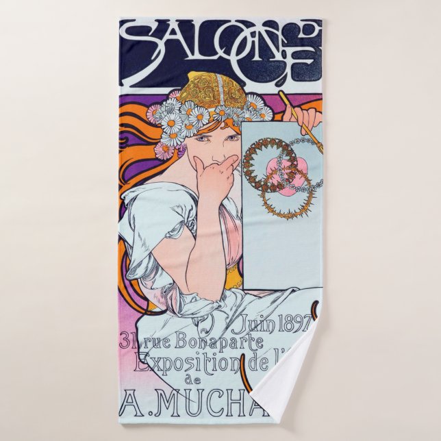 Alphonse Mucha Bath Towel (Bath Towel)