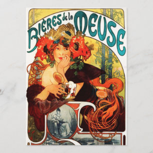 Alphonse Mucha Beer of the Muse Invitations