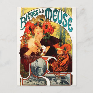 Alphonse Mucha Beer of the Muse Postcard