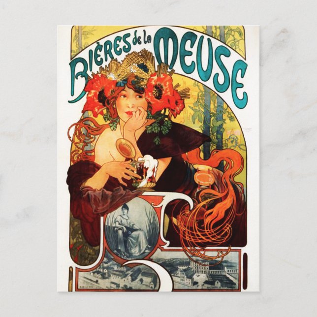 Alphonse Mucha Beer of the Muse Postcard (Front)