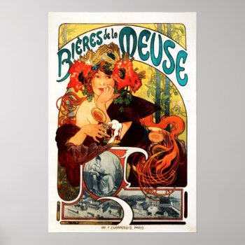 Alphonse Mucha Beer Of The Muse Poster by VintageSpot at Zazzle