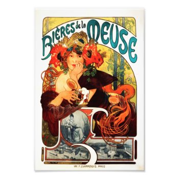 Alphonse Mucha Beer Of The Muse Print by VintageSpot at Zazzle