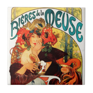 Alphonse Mucha Beer of the Muse Tile