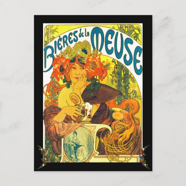 Alphonse Mucha Bieres de la Meuse personalized Postcard (Front)