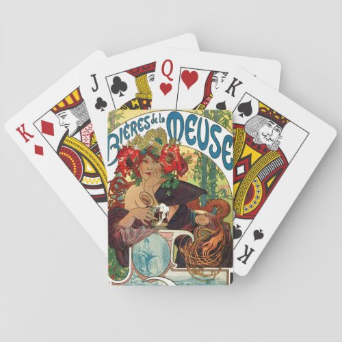 Alphonse Mucha Bieres De La Meuse Playing Cards