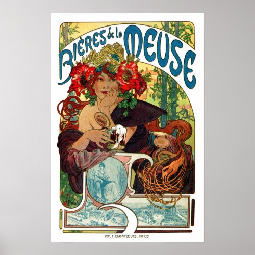 Alphonse Mucha Bieres De La Meuse Poster