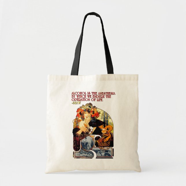 Alphonse Mucha bieres-de-le-me Alcohol Shaw Tote Bag (Front)