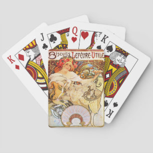 Alphonse Mucha Biscuits Lefevre-Utile Poker Cards