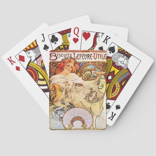 Alphonse Mucha Biscuits Lefevre-Utile Poker Cards (Back)