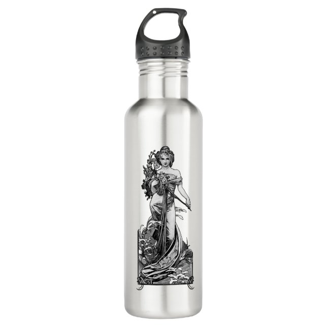 Alphonse Mucha Broken Blossoms Water Bottle (Front)