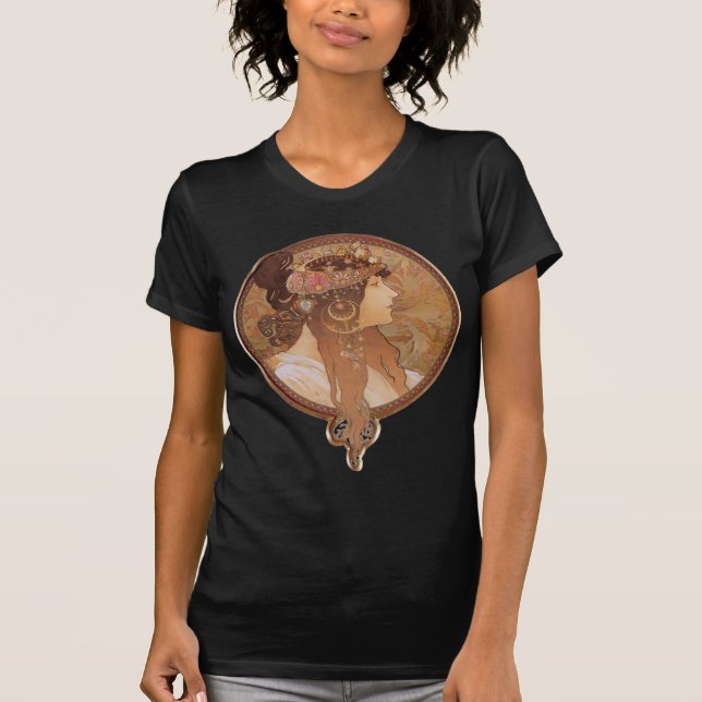 Alphonse Mucha Byzantine Head, The Brunette T-Shirt (Front)