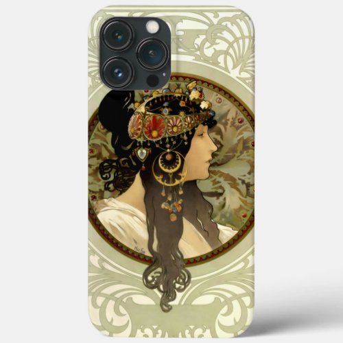 Alphonse Mucha _ Byzantine Heads Brunette iPhone 13 Pro Max Case