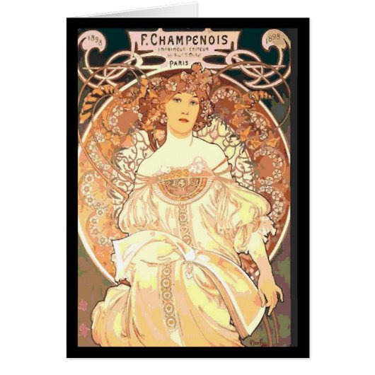 Alphonse Mucha Champenois Woman Cards (Front)