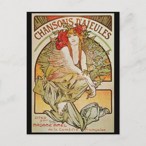 ALPHONSE MUCHA CHANSONS DAJEULES POSTCARD