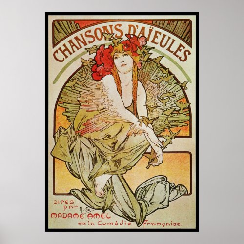 ALPHONSE MUCHA CHANSONS DAJEULES POSTER