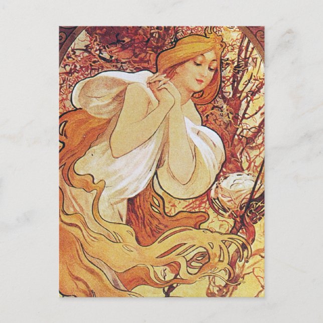 Alphonse Mucha Chocolat Postcard (Front)