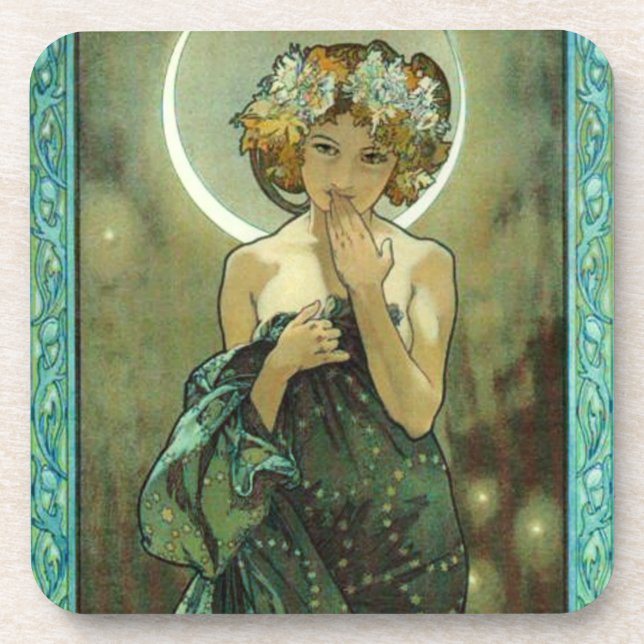 Alphonse Mucha Clair De Lune Coasters (Front)
