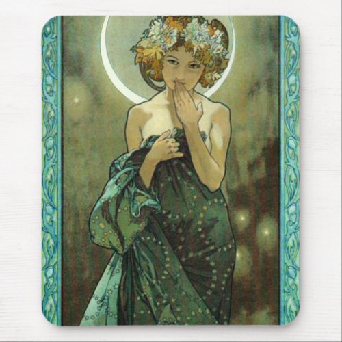 Alphonse Mucha Clair De Lune Mouse Pad