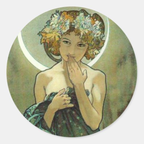 Alphonse Mucha Clair De Lune Stickers