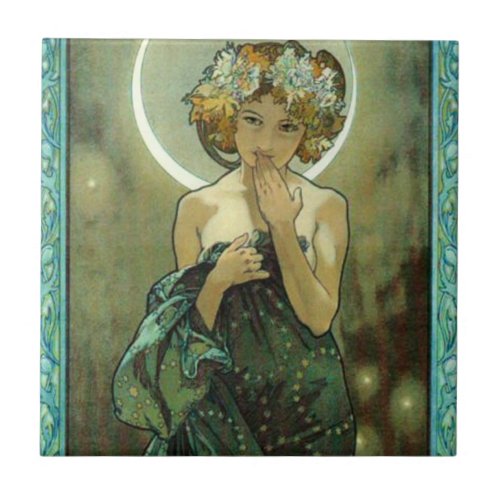 Alphonse Mucha Clair De Lune Tile