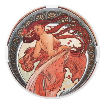 Alphonse Mucha Dance 1898 Art Nouveau Vintage Ceramic Knob by Then_Is_Now at Zazzle