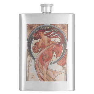 Alphonse Mucha Dance 1898 Art Nouveau Vintage Flask