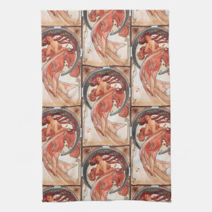 Alphonse Mucha Dance 1898 Art Nouveau Vintage Kitchen Towel