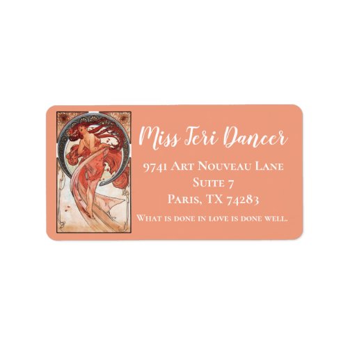 Alphonse Mucha Dance 1898 Art Nouveau Vintage Label