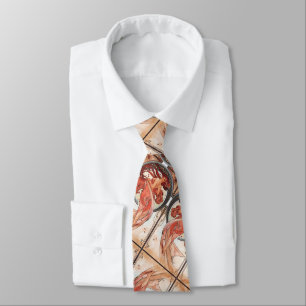 Alphonse Mucha Dance 1898 Art Nouveau Vintage Neck Tie