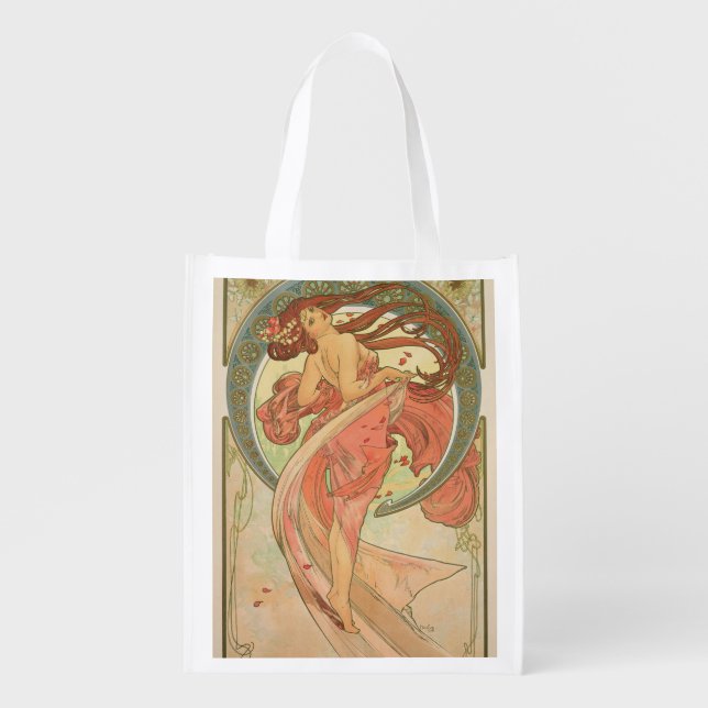 Alphonse Mucha - Dance Grocery Bag (Front)