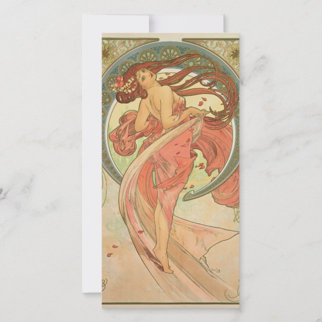 Alphonse Mucha - Dance Holiday Card (Front)