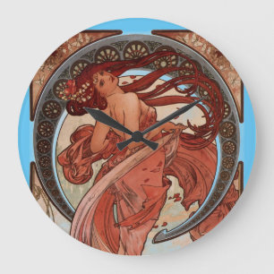 Alphonse Mucha Dance  Large Clock