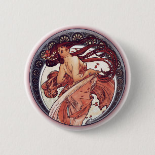 Alphonse Mucha - Dance Pinback Button