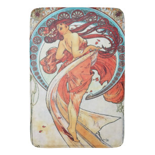 Alphonse Mucha Dance Vintage Art Nouveau Painting Bathroom Mat