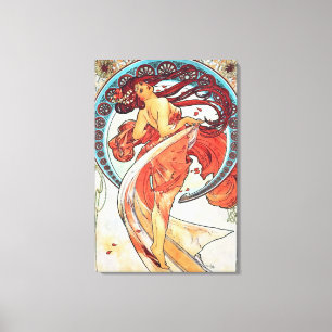 Alphonse Mucha Dance Vintage Art Nouveau Painting Canvas Print