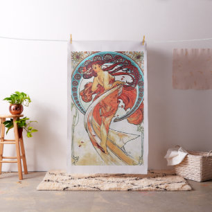 Alphonse Mucha Dance Vintage Art Nouveau Painting Fabric