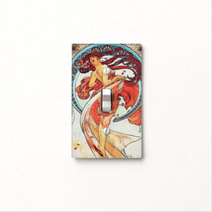 Alphonse Mucha Dance Vintage Art Nouveau Painting Light Switch Cover