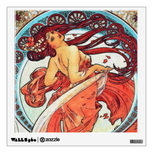 Alphonse Mucha Dance Vintage Art Nouveau Painting Wall Sticker