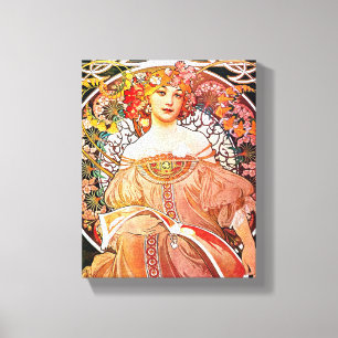 Alphonse Mucha Daydream Floral Vintage Art Nouveau Canvas Print