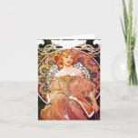 Alphonse Mucha Daydream Floral Vintage Art Nouveau Card